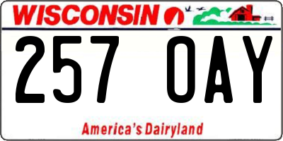 WI license plate 257OAY