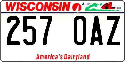 WI license plate 257OAZ