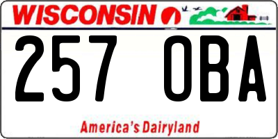WI license plate 257OBA