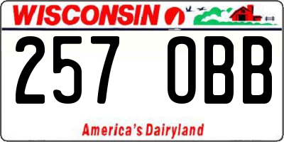 WI license plate 257OBB