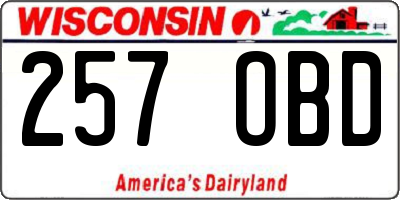 WI license plate 257OBD