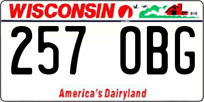 WI license plate 257OBG