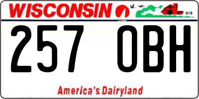 WI license plate 257OBH