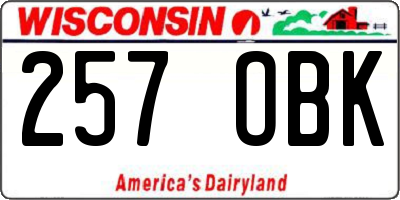 WI license plate 257OBK