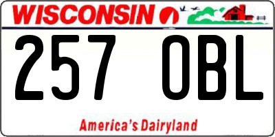 WI license plate 257OBL