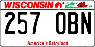 WI license plate 257OBN