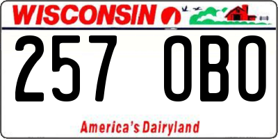 WI license plate 257OBO