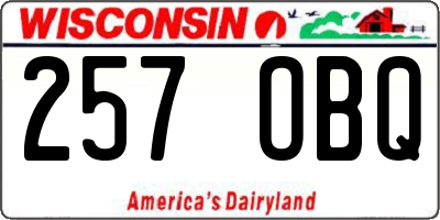 WI license plate 257OBQ