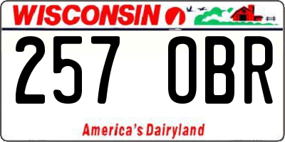 WI license plate 257OBR
