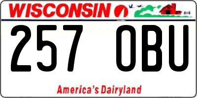 WI license plate 257OBU