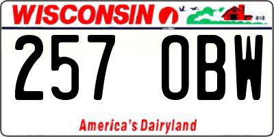 WI license plate 257OBW