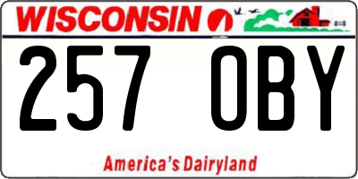 WI license plate 257OBY