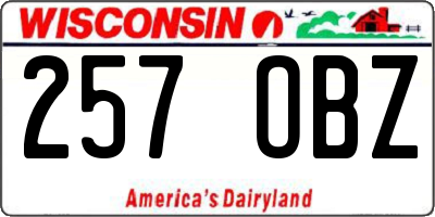 WI license plate 257OBZ