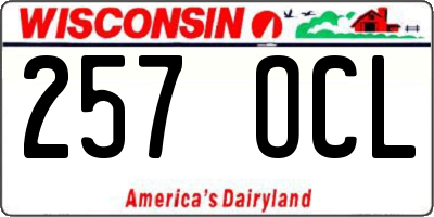 WI license plate 257OCL
