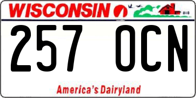 WI license plate 257OCN