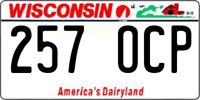 WI license plate 257OCP