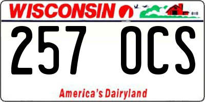 WI license plate 257OCS