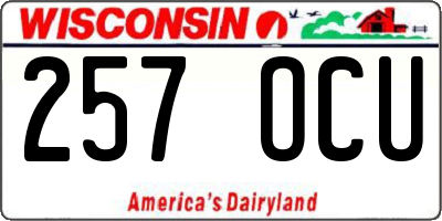 WI license plate 257OCU