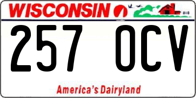 WI license plate 257OCV