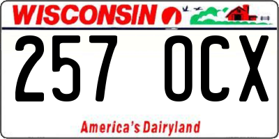 WI license plate 257OCX