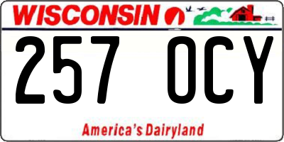 WI license plate 257OCY
