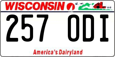WI license plate 257ODI