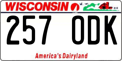 WI license plate 257ODK