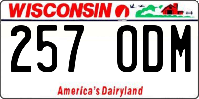 WI license plate 257ODM