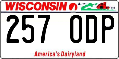 WI license plate 257ODP
