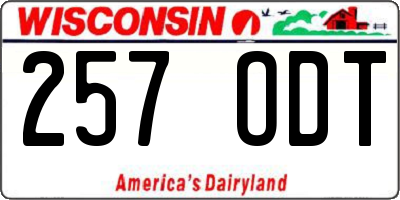 WI license plate 257ODT