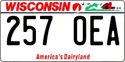 WI license plate 257OEA