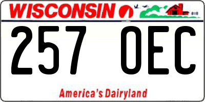 WI license plate 257OEC