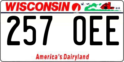 WI license plate 257OEE