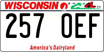 WI license plate 257OEF