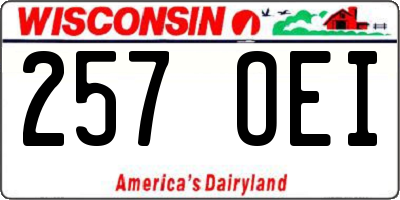WI license plate 257OEI