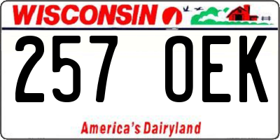 WI license plate 257OEK