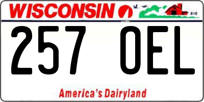 WI license plate 257OEL