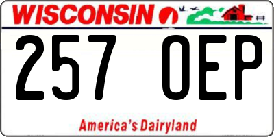 WI license plate 257OEP