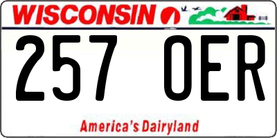 WI license plate 257OER