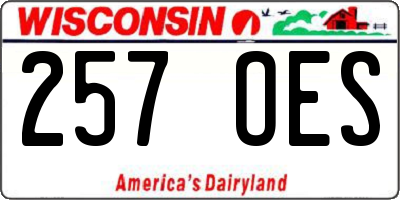 WI license plate 257OES