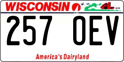 WI license plate 257OEV
