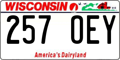 WI license plate 257OEY