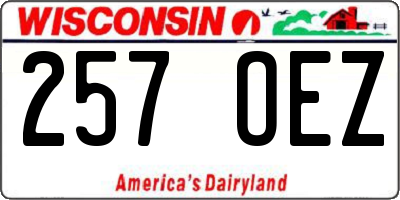 WI license plate 257OEZ