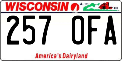 WI license plate 257OFA