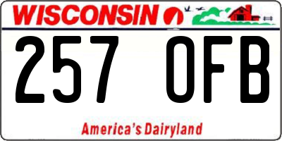 WI license plate 257OFB