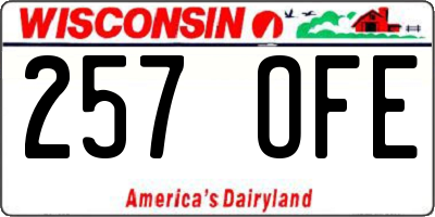 WI license plate 257OFE