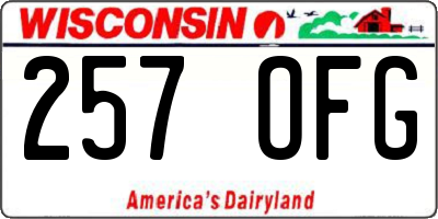 WI license plate 257OFG