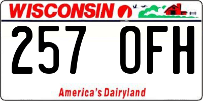 WI license plate 257OFH