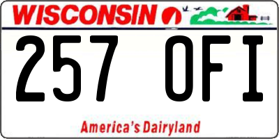 WI license plate 257OFI