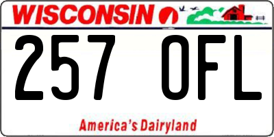 WI license plate 257OFL